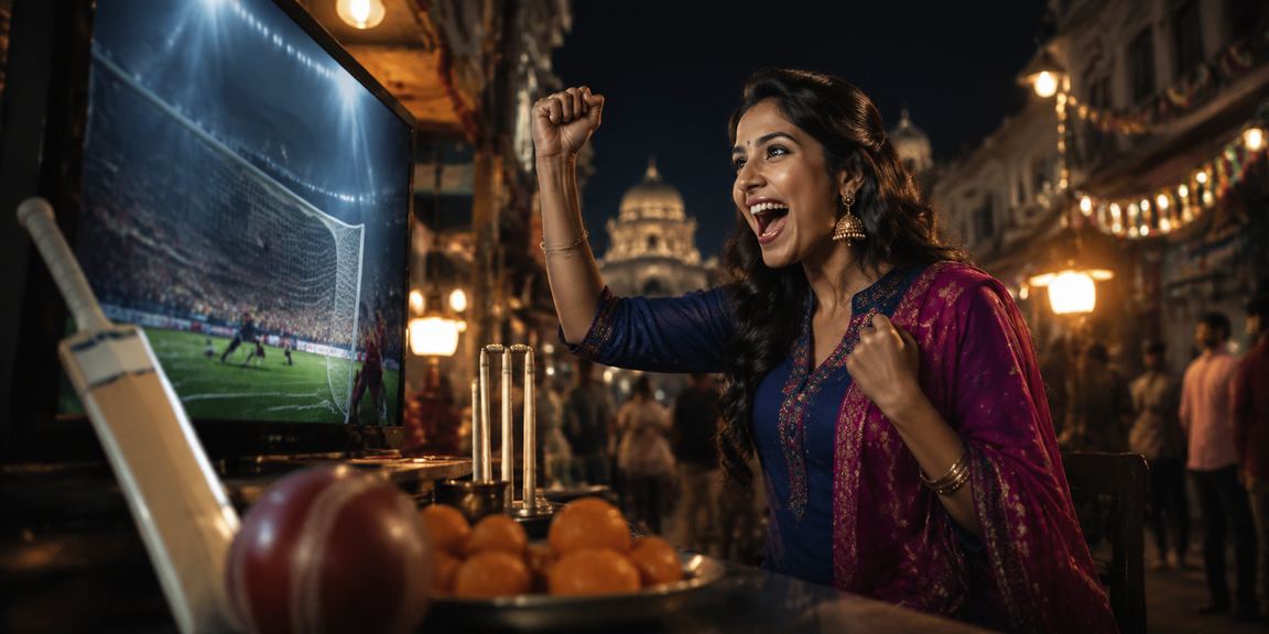 Cricket-themed lottery game illustration
